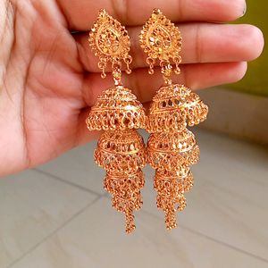 3 Layerd Golden Jhumka