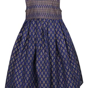 Girls Round Neck printed flared dress