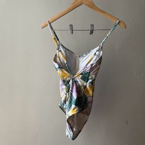 Floral Print Swimsuit  with Back Detailing