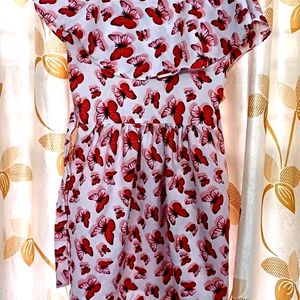 Butterfly Printed Frock For Girls 8-9yrs