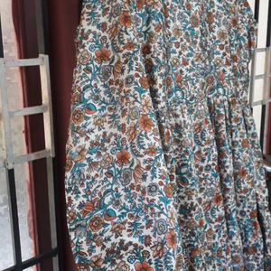 New Printed Cotton Layered Gown -XL