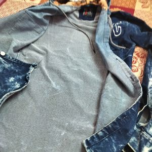 Blue Printed Jacket For Men