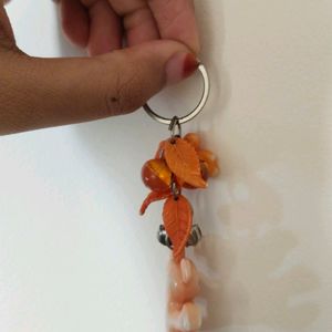 Orange Teddybear Keychain With Beautiful Butterfly