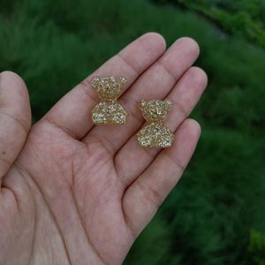 Shimmering Teddy Earrings 🧸