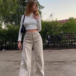 H&M Wide Leg Beige Jeans