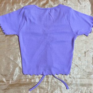 purple string crop top