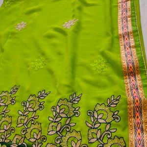 Embroidery Saree☘️