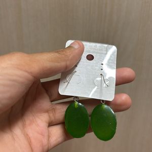 Earings Green Resin