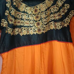 Orange Anarkali 💥 Accepting Coins Too