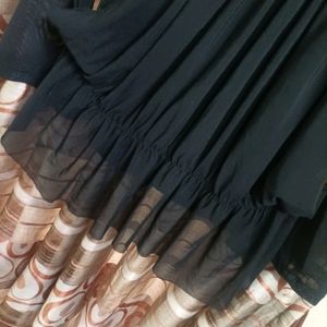 Strachable Party Wear Black Top