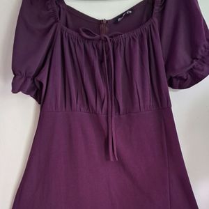 Women A-line Purple Dress||
