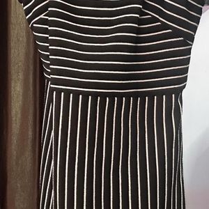 Black N White Strip Bodycon Dress