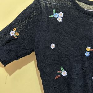 Korean Cute Embroidered Top