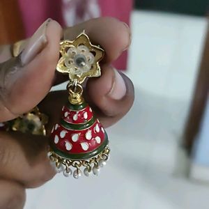 Kalamkari Red Jhumka