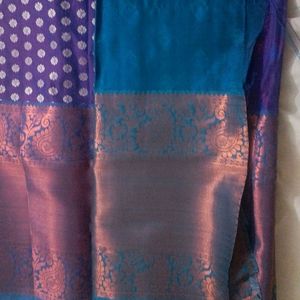 New Stunning Blue Semi Venkatagiri Pattu Saree