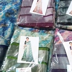 3D Sarees Available In Different Colors