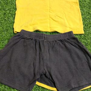 Awesome Quality Cotton Tsgirt With Shorts Cum Skir