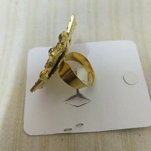 Big Beautiful Gold And Nug Studded Ring