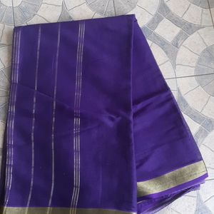 plain purple saree