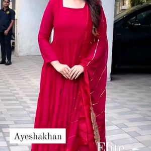 AC 253 Beautiful Red ♥️ Anarkali Pant Dupatta Suit