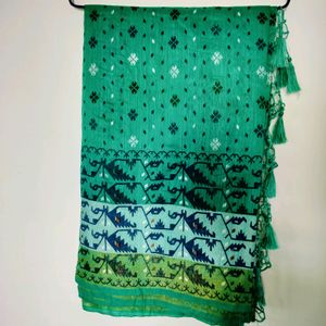 Beautiful Lite See Green Saree