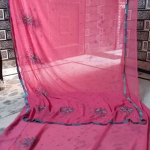 Pink Colour Saree Light Weight