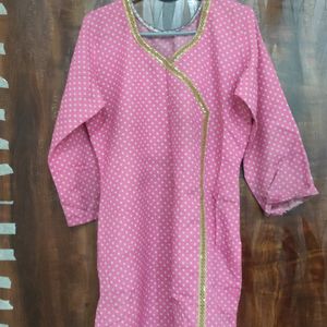 PINK DOTTED KURTI