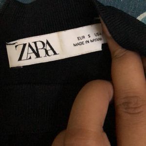 Zara Black Cut Out Knit Top