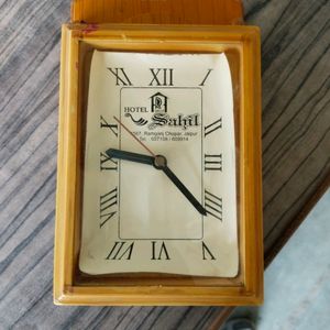 Table Clock WOODEN Color With Good Condition