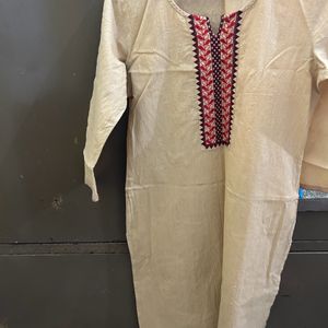 Srishti Beige Straight fit Kurta