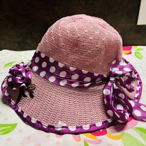 Purple Beach And Sun Hat