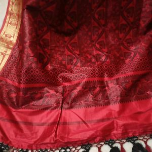 A Beautiful Tomato Red Saree