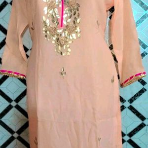 Peach Colour Sharara Suit Set