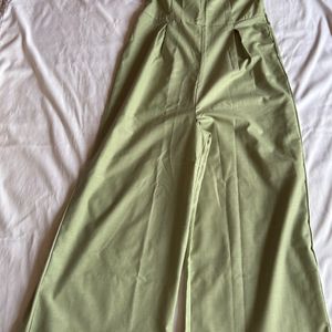 women Casual Fit Solid Green Jumpsuit