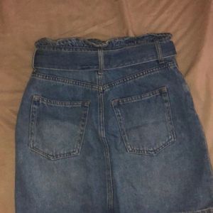 Cute Denim Skirt W Belt