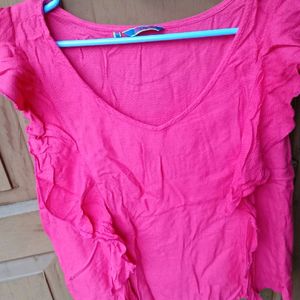 Pink Ruffled Top By Akkriti