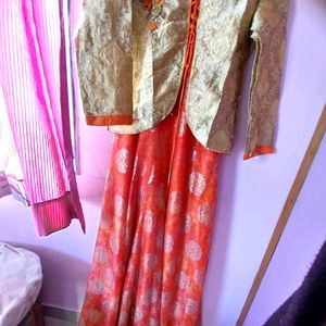 Gown With Ethenic Jacket