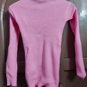 Pink High neck Sweater