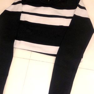 Black Nd White Zara Crop Top