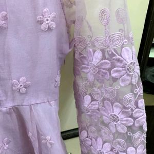 PURPLE ORGANZA KURTA