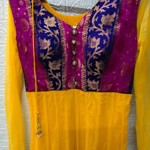 "Radiant Yellow & Purple Anarkali