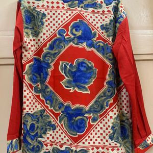 WOMEN RED FLORAL SHIRT