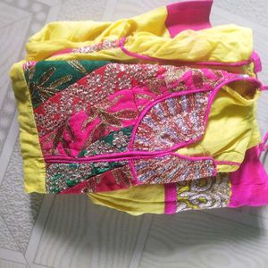 Yellow And Pink Anarkali