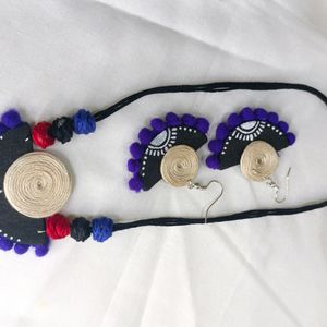 Handmade Fabric Necklace Set