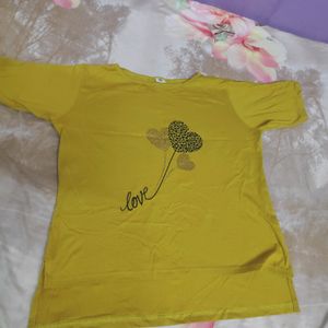 Yellow Off Shoulder T-shirt