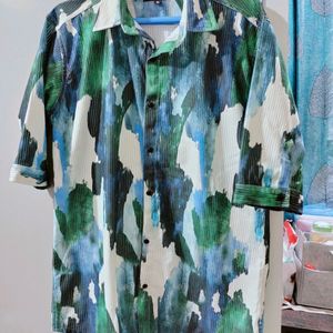 Modern Art Type Print Cotton Shirt