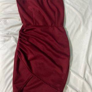 Maroon Classy Bodycon Dress