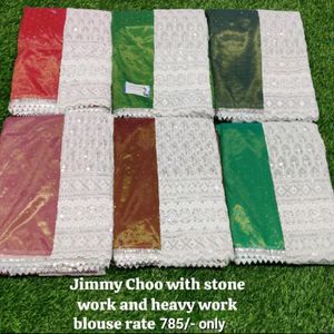 @750/- Jimmy-choo Sarees With Blouse Piece