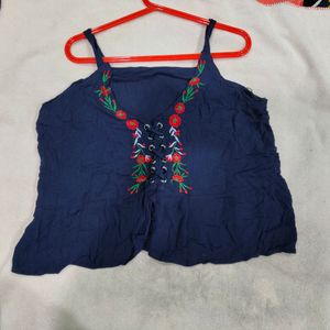 Navyblue Colour Sleeveless Croptop