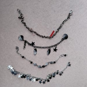 OXIDISED ANKLET -4 PCS